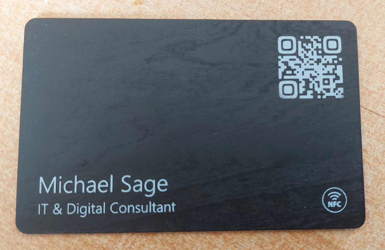 Black Bamboo UV Printed custom business card